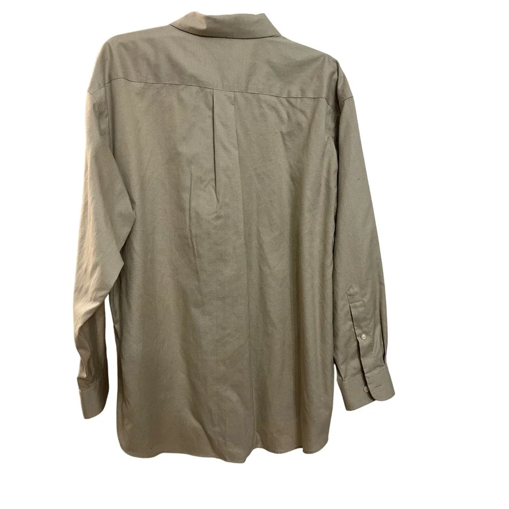 JOSEPH & FEISS Mens Tan NonIron Cotton Dress Shirt 17 32/33 Long Sleeve ButtonUp